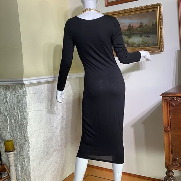 Sexy Bodycon Little Black Dress LBD - Picture 3 of 9